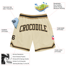 Load image into Gallery viewer, Custom Cream Black-Old Gold Authentic Throwback Basketball Shorts