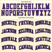 Load image into Gallery viewer, Custom Cream Purple-Black Authentic Throwback Basketball Jersey