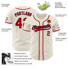 Load image into Gallery viewer, Custom Cream Red-Navy Authentic Baseball Jersey
