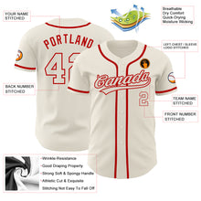 Load image into Gallery viewer, Custom Cream Cream-Red Authentic Baseball Jersey