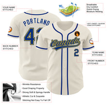 Load image into Gallery viewer, Custom Cream Royal-Gold Authentic Baseball Jersey