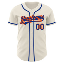 Load image into Gallery viewer, Custom Cream Royal-Orange Authentic Baseball Jersey