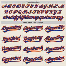 Load image into Gallery viewer, Custom Cream Royal-Orange Authentic Baseball Jersey