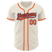 Load image into Gallery viewer, Custom Cream Orange-Royal Authentic Baseball Jersey