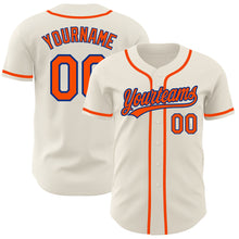 Load image into Gallery viewer, Custom Cream Orange-Royal Authentic Baseball Jersey