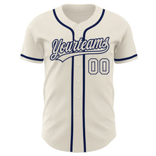 Load image into Gallery viewer, Custom Cream Cream-Navy Authentic Baseball Jersey