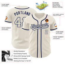 Load image into Gallery viewer, Custom Cream Cream-Navy Authentic Baseball Jersey