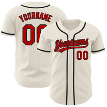 Load image into Gallery viewer, Custom Cream Red-Black Authentic Baseball Jersey