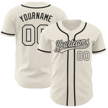 Load image into Gallery viewer, Custom Cream Cream-Black Authentic Baseball Jersey
