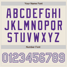 Load image into Gallery viewer, Custom Cream Gray-Purple Authentic Baseball Jersey