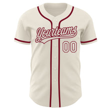 Load image into Gallery viewer, Custom Cream Cream-Crimson Authentic Baseball Jersey