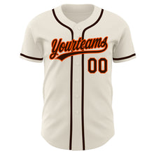 Load image into Gallery viewer, Custom Cream Brown-Orange Authentic Baseball Jersey