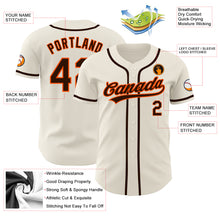 Load image into Gallery viewer, Custom Cream Brown-Orange Authentic Baseball Jersey