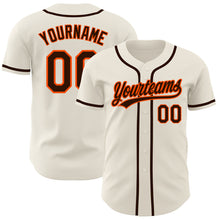 Load image into Gallery viewer, Custom Cream Brown-Orange Authentic Baseball Jersey