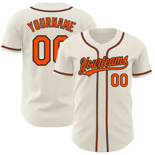 Load image into Gallery viewer, Custom Cream Orange-Black Authentic Baseball Jersey