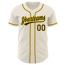 Load image into Gallery viewer, Custom Cream Black-Gold Authentic Baseball Jersey