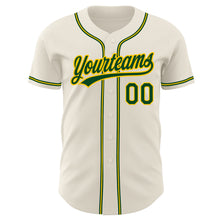 Load image into Gallery viewer, Custom Cream Green-Gold Authentic Baseball Jersey