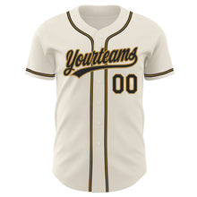 Load image into Gallery viewer, Custom Cream Black-Old Gold Authentic Baseball Jersey