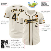 Load image into Gallery viewer, Custom Cream Black-Old Gold Authentic Baseball Jersey