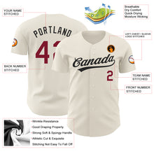 Load image into Gallery viewer, Custom Cream Crimson-Black Authentic Baseball Jersey