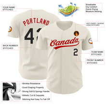 Load image into Gallery viewer, Custom Cream Black-Red Authentic Baseball Jersey