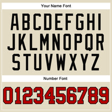 Load image into Gallery viewer, Custom Cream Black Pinstripe Red Authentic Basketball Jersey