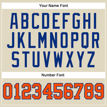 Load image into Gallery viewer, Custom Cream Royal Pinstripe Orange Authentic Basketball Jersey