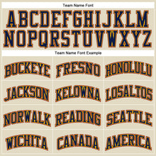 Load image into Gallery viewer, Custom Cream Navy Yellow-Maroon Authentic Throwback Basketball Jersey