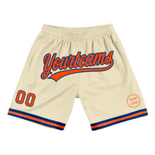 Load image into Gallery viewer, Custom Cream Orange-Royal Authentic Throwback Basketball Shorts