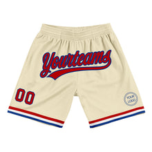 Load image into Gallery viewer, Custom Cream Red-Royal Authentic Throwback Basketball Shorts
