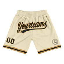 Load image into Gallery viewer, Custom Cream Black-Old Gold Authentic Throwback Basketball Shorts