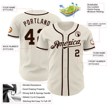 Load image into Gallery viewer, Custom Cream Brown Authentic Baseball Jersey