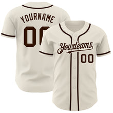 Load image into Gallery viewer, Custom Cream Brown Authentic Baseball Jersey