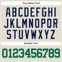 Load image into Gallery viewer, Custom Cream Kelly Green-Navy Authentic Baseball Jersey