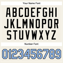 Load image into Gallery viewer, Custom Cream Light Blue Pinstripe Black Authentic Baseball Jersey