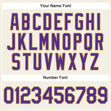 Load image into Gallery viewer, Custom Cream Purple Pinstripe Old Gold Authentic Baseball Jersey