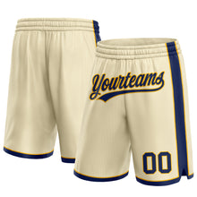 Load image into Gallery viewer, Custom Cream Navy-Gold Authentic Basketball Shorts