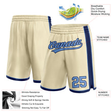 Load image into Gallery viewer, Custom Cream Light Blue-Navy Authentic Basketball Shorts