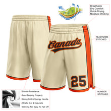 Load image into Gallery viewer, Custom Cream Black Orange-Old Gold Authentic Basketball Shorts