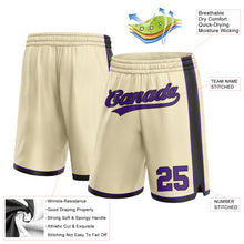 Load image into Gallery viewer, Custom Cream Purple-Black Authentic Basketball Shorts