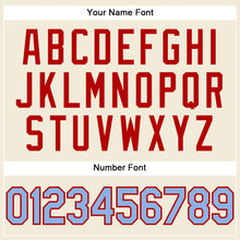 Load image into Gallery viewer, Custom Cream Light Blue-Red Performance T-Shirt