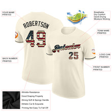 Load image into Gallery viewer, Custom Cream Vintage USA Flag-Black Performance T-Shirt