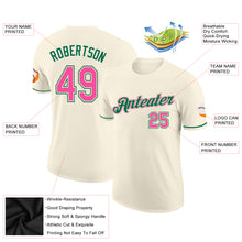Load image into Gallery viewer, Custom Cream Pink-Kelly Green Performance T-Shirt