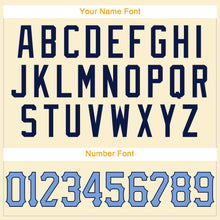 Load image into Gallery viewer, Custom Cream Light Blue-Navy Authentic Throwback Basketball Jersey