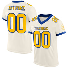 Load image into Gallery viewer, Custom Cream Gold-Royal Mesh Authentic Football Jersey