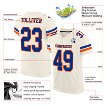 Load image into Gallery viewer, Custom Cream Royal-Orange Mesh Authentic Football Jersey