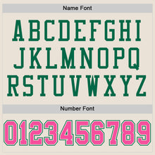 Load image into Gallery viewer, Custom Cream Pink-Kelly Green Mesh Authentic Football Jersey