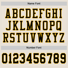Load image into Gallery viewer, Custom Cream Black-Gold Mesh Authentic Football Jersey