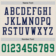 Load image into Gallery viewer, Custom Cream Kelly Green-Navy Mesh Authentic Football Jersey