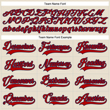 Load image into Gallery viewer, Custom Cream Red-Navy Hockey Lace Neck Jersey